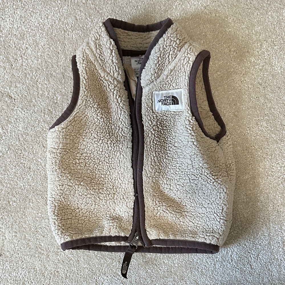The North Face Kids' Cream and Brown Sherpa Vest